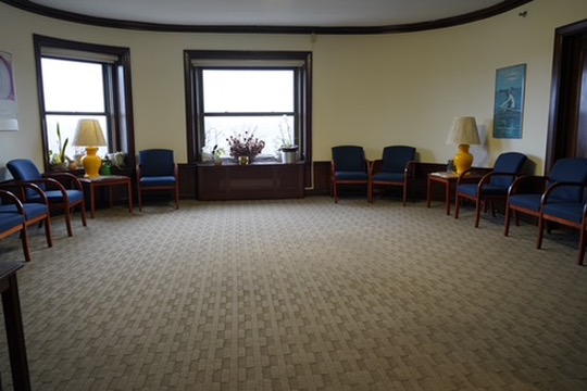 View of the Brookline clinic waiting room